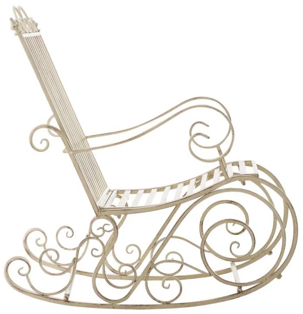 Kovové hojdacie kreslo Smile (SET 2 ks) - Krémová antik