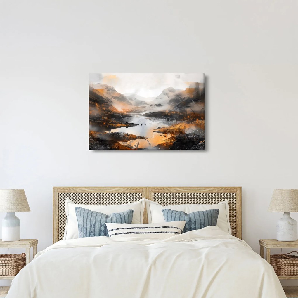 Obraz - Maľba horskej krajiny (90x60 cm)