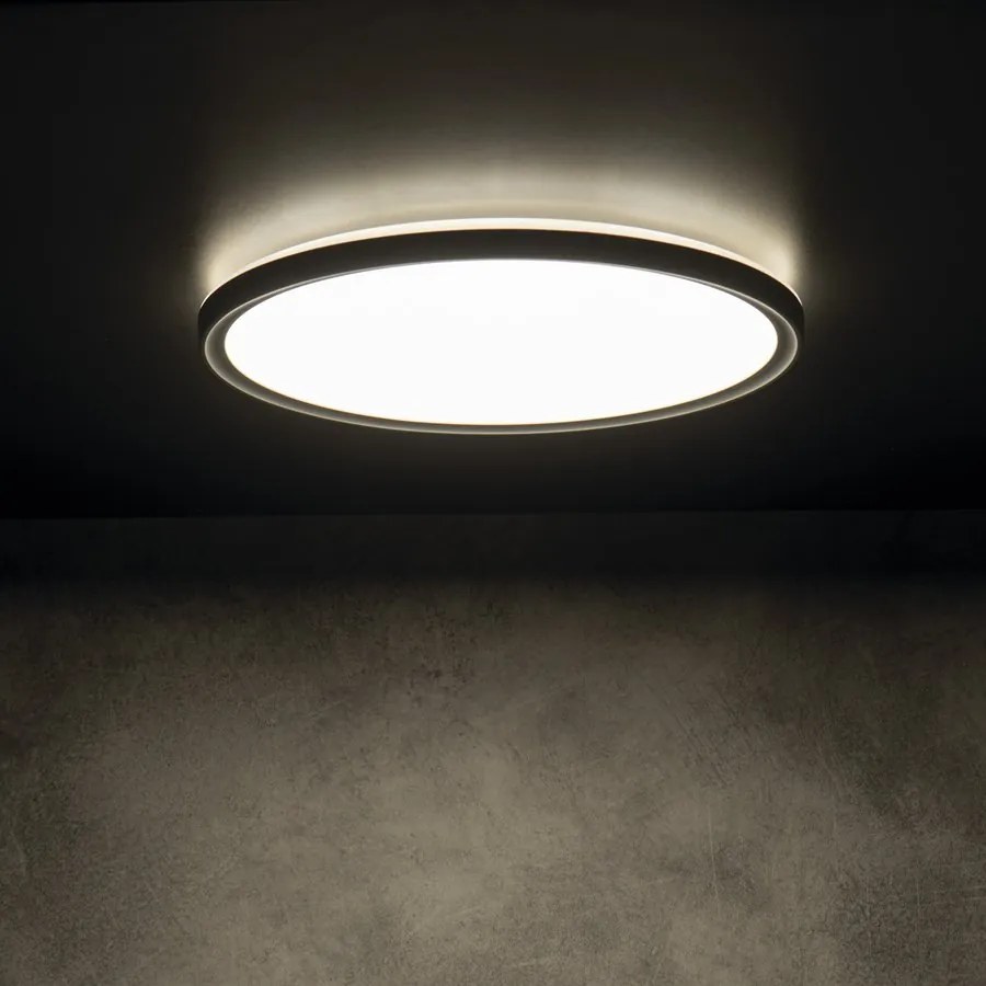 KANLUX KANLUX, AZPO stropné LED svietidlo, priemer 225mm, 11,8 W, IP54, čierna mat, 31501
