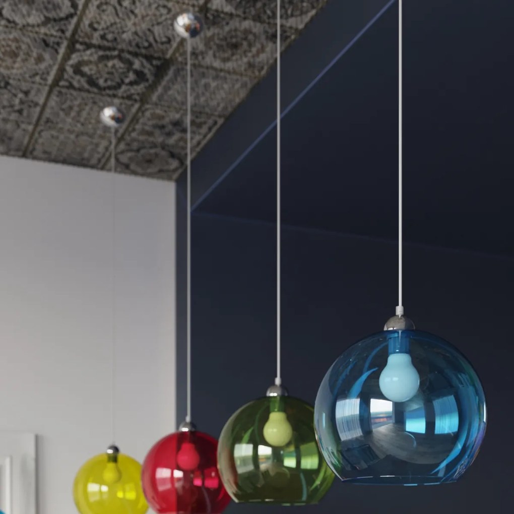 Závesné svietidlo Ball, 1x žlté sklenené tienidlo