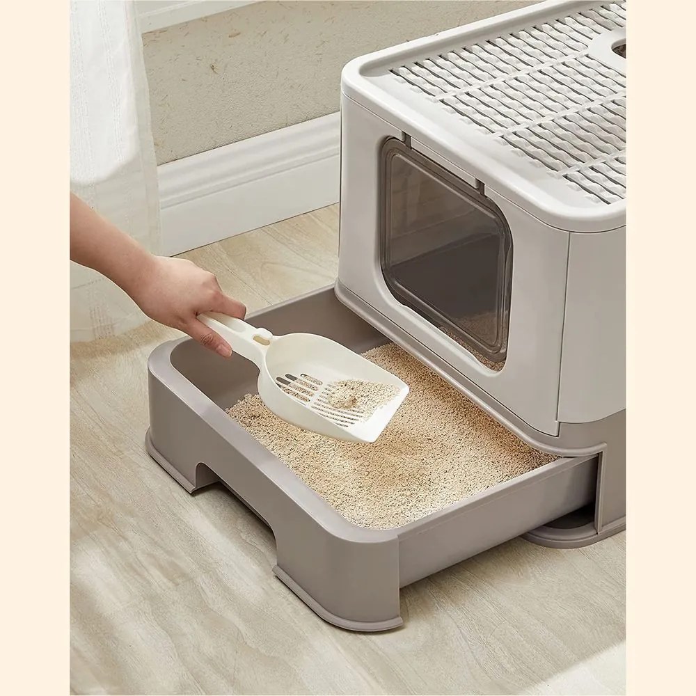 Skladacia toaleta pre mačky s výsuvným zásobníkom Feandrea