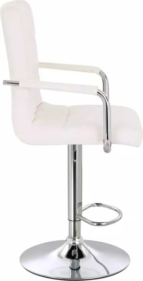 LuxuryForm DESIGN Barová stolička VERONA na striebornom tanieri - biela