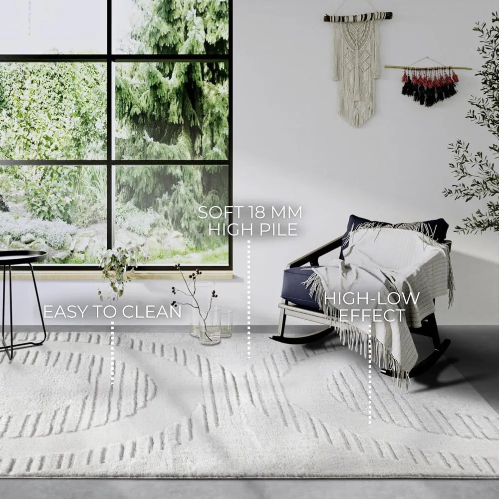 Krémovobiely koberec 120x170 cm Bartoux Cream White – Elle Decoration