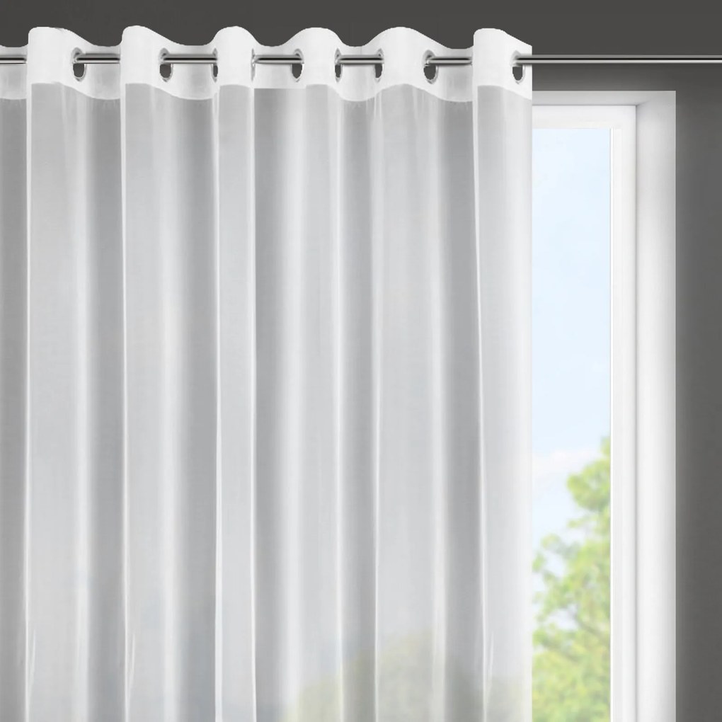 ZÁCLONA NA KRÚŽKOCH ESEL 350X150 CM BIELA