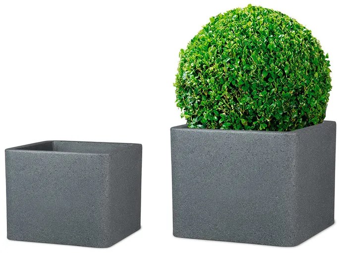 Scheurich Kvetináč Cube (žula/čierna, Ø 30 cm) (100349931)