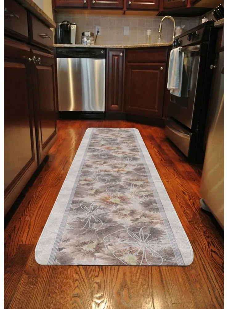 Béžový prateľný behúň 58x240 cm Blooming – Oyo Concept