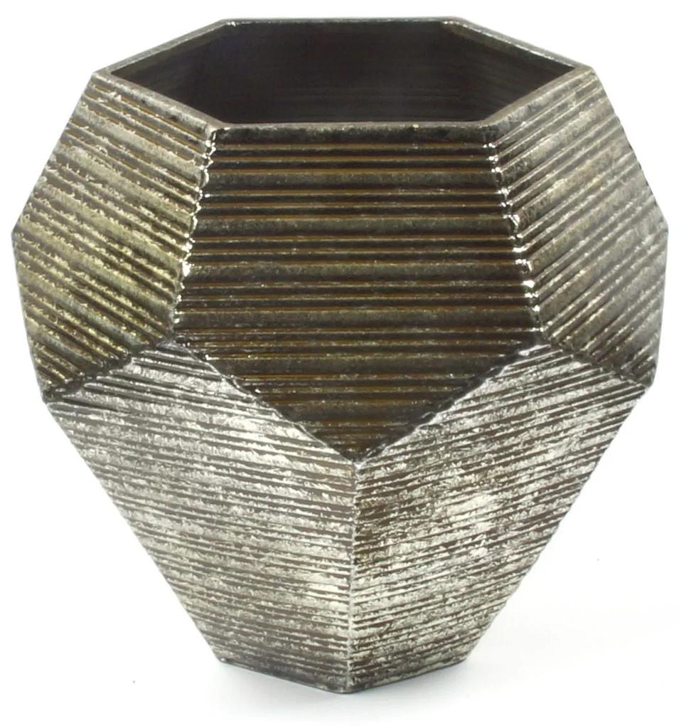ARTEHOME Dekoratívna kovotepecká váza päťuholník 31 cm