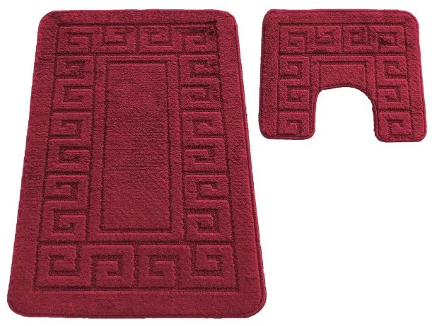 Sada kúpeľňových koberčekov Montana Ethnic Barn Red