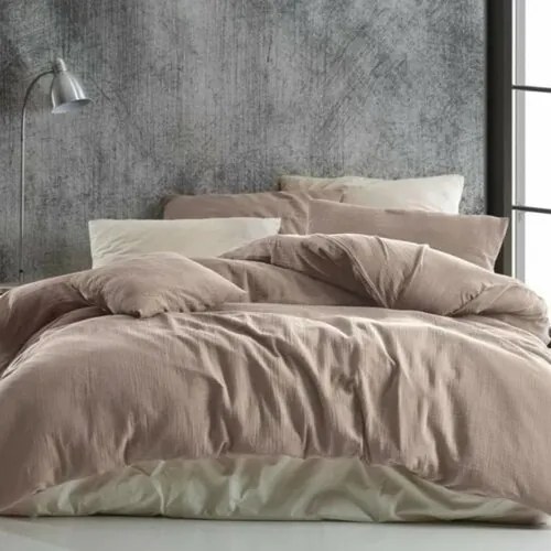 Kvalitex Mušelínové obliečky béžová, 220 x 200 cm, 2 ks 70 x 90 cm, 220 x 200 cm, 2 ks 70 x 90 cm