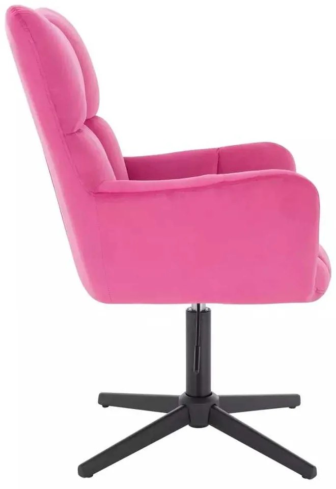 LuxuryForm DESIGN Kreslo AURORA VELUR na čiernom kríži - tmavo ružové