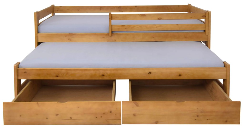 Wilsondo Detská posteľ s prístelkou Veronika 7 90x200 - dub