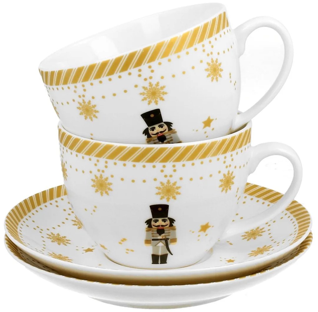 Porcelánová šálka s podšálkou Christmas Ballerina 250 ml sada 2ks