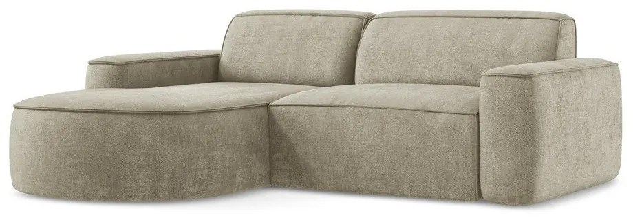 Béžová ženilková rohová pohovka (ľavý roh/s leňoškou) Omao – Makamii