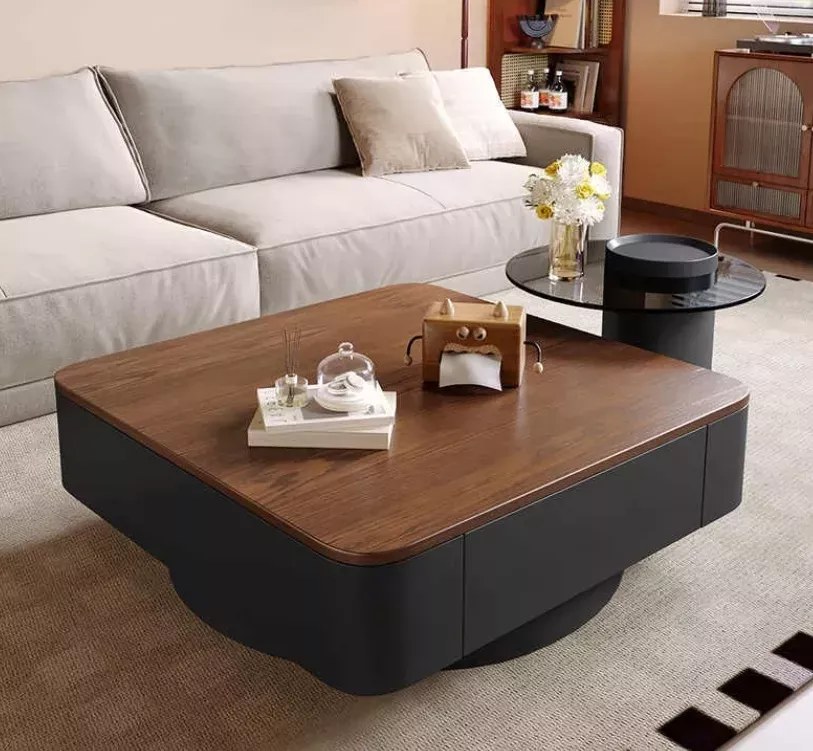 LuxuryForm DESIGN Konferenčný stolík MODENA 80 × 80 cm – hnedý, čierny (set)
