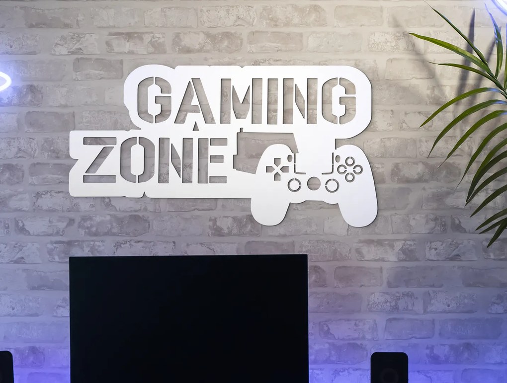 drevko Detská nálepka na stenu Gaming zone Rozmer obrazu: 23,5 x 44,5 cm, Farba dekorácie: Čierna