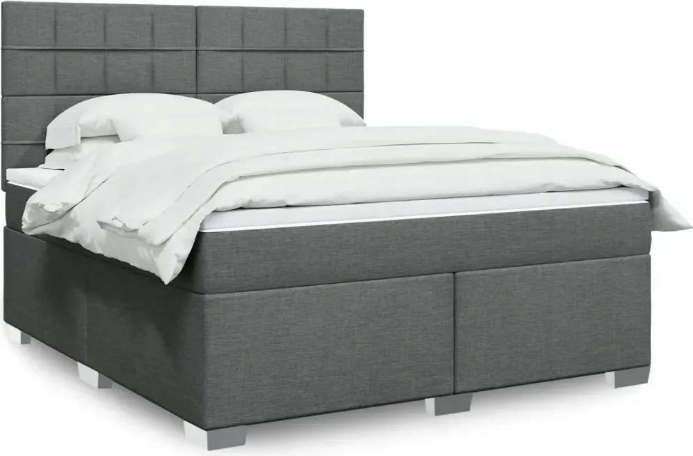 vidaXL Boxspring posteľ s matracom tmavosivá 180x200 cm látka