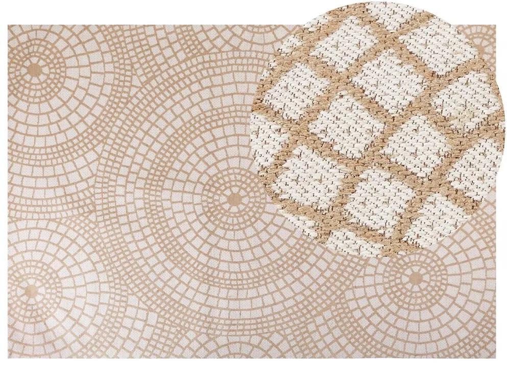 Jutový koberec 200 x 300 cm béžová/biela ARIBA Beliani