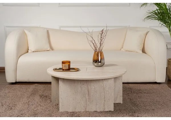 Konferenčný stolík LUVIA, mramorový dekor, béžový