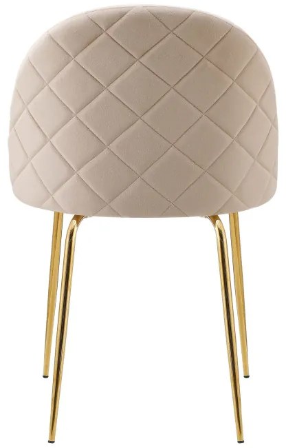 Jedálenská stolička FARGO zamatová, zlatá / béžová