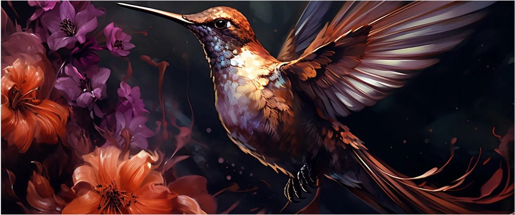 Obraz - Kolibrík (120x50 cm)