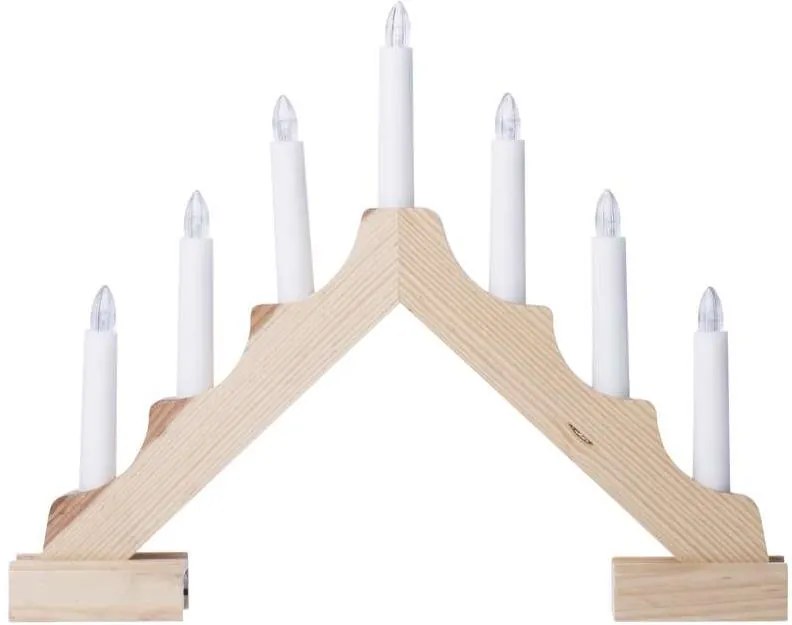 EMOS LED vianočný svietnik CANDLESTICK 7xLED/0,42W/2xAA prírodný EMS048