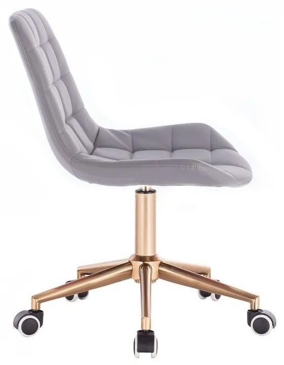 LuxuryForm DESIGN Stolička PARIS na zlatej podstave s kolieskami - šedá