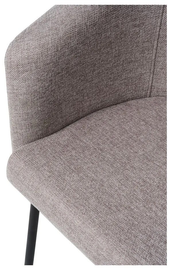 Svetlosivé čalúnené jedálenské kreslo s podrúčkami Easton – Unique Furniture