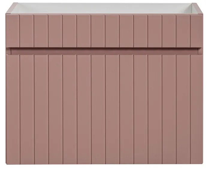 Závěsná skříňka pod umyvadlo Iconic s deskou 140 cm bílá/růžová