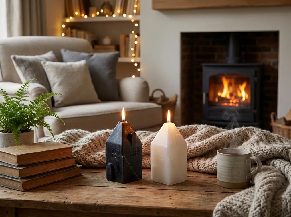 Stĺpová sviečka HOUSIX 13 cm - viac farieb Farba: Hnedá