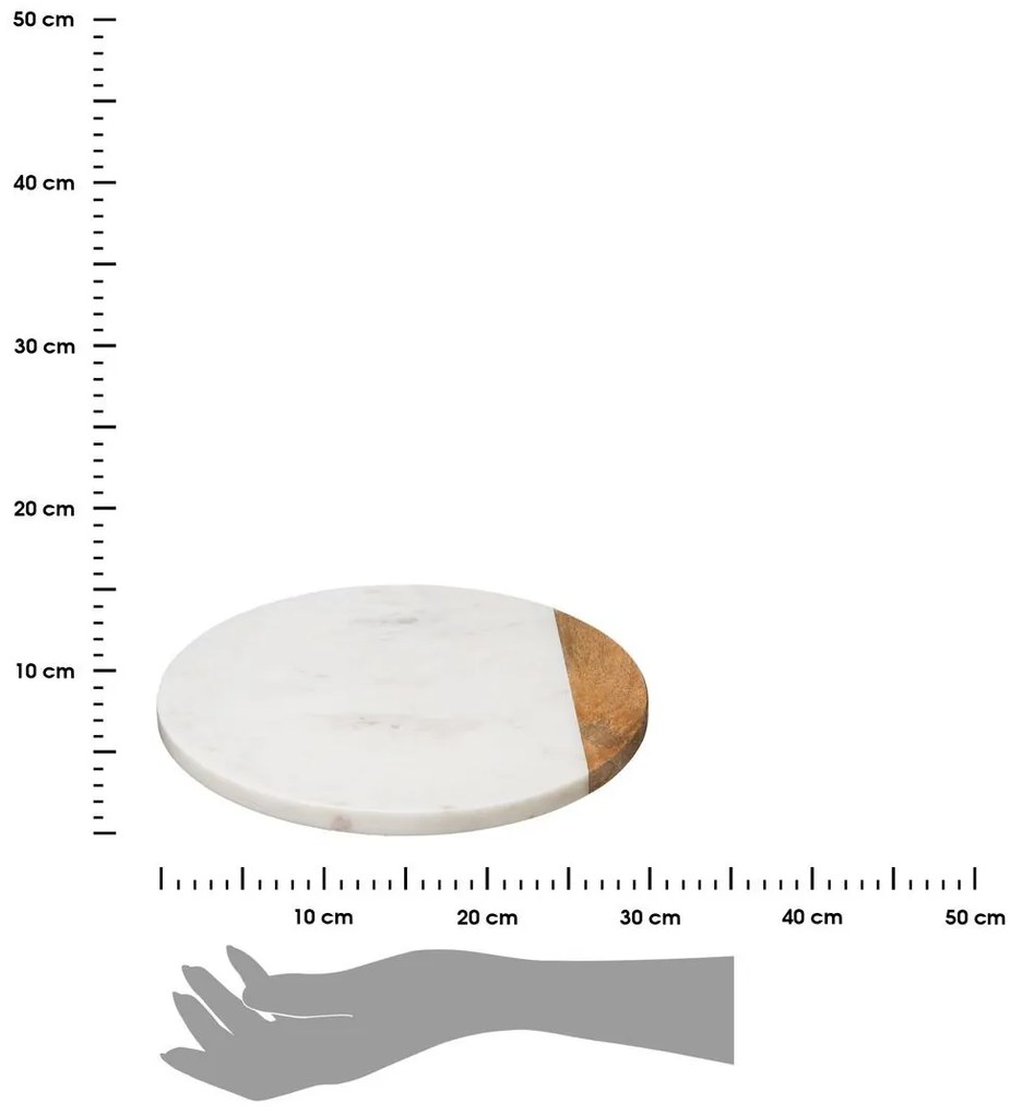 Mramorový otočný servírovací podnos Marbl W, (fi) 30 cm