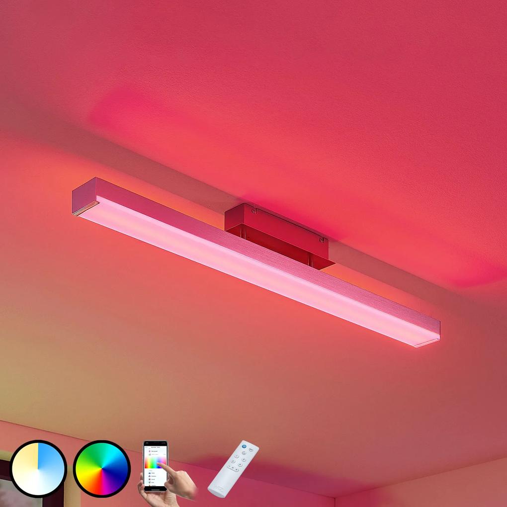 Stropné LED svietidlo Keyan WiZ podlhovasté nikel | BIANO