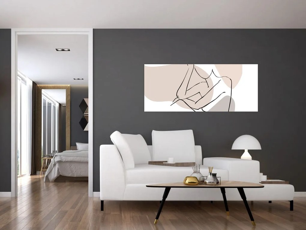 Obraz - Woman body line art N⁰1 (120x50 cm)