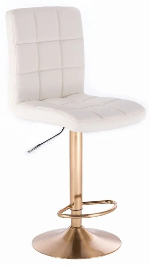 LuxuryForm DESIGN Barová stolička TOLEDO na zlatom tanieri - biela