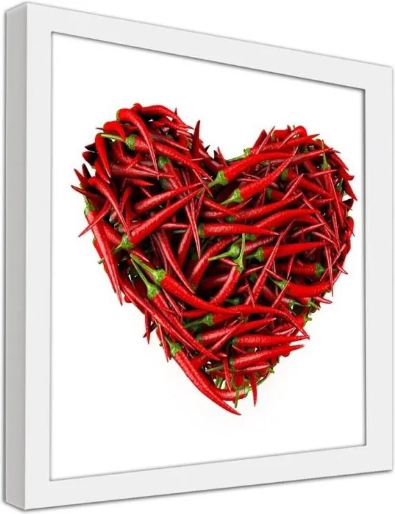 CARO Obraz v ráme - Spicy Heart Biela 20x20 cm