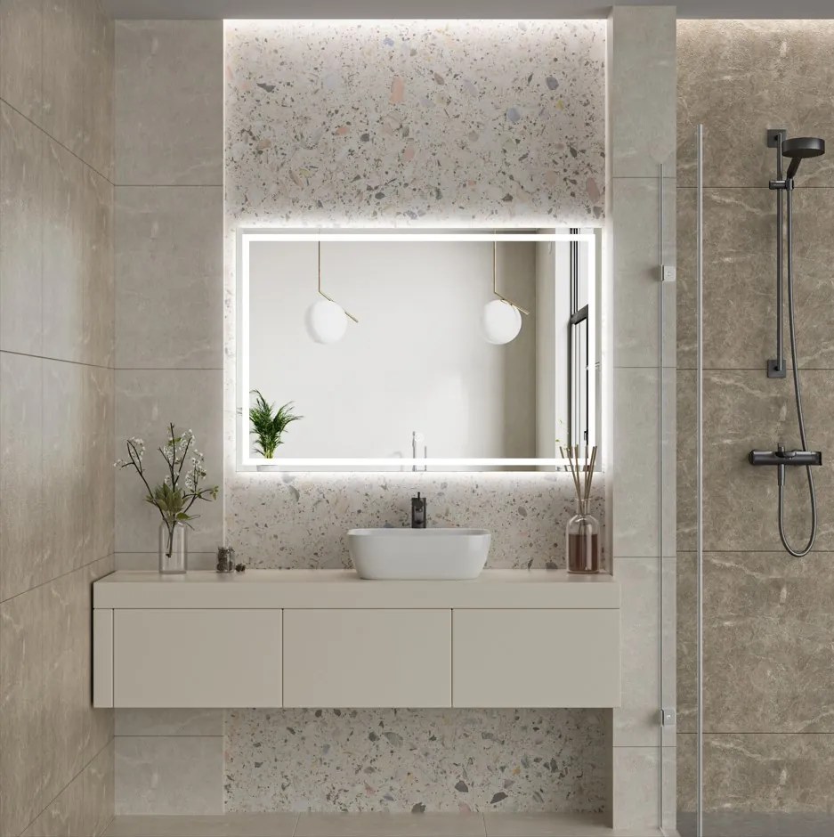 Erga Harper, LED zrkadlo 120x80cm, 3105 lm, 6500K, predné/zadné osvetlenie, ERG-V01-113-1280-00