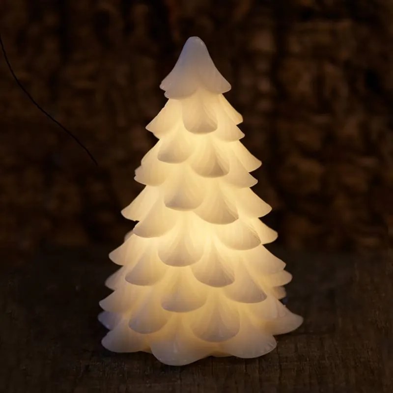 SIRIUS Led svíčka - stromeček, bílý, 23 cm