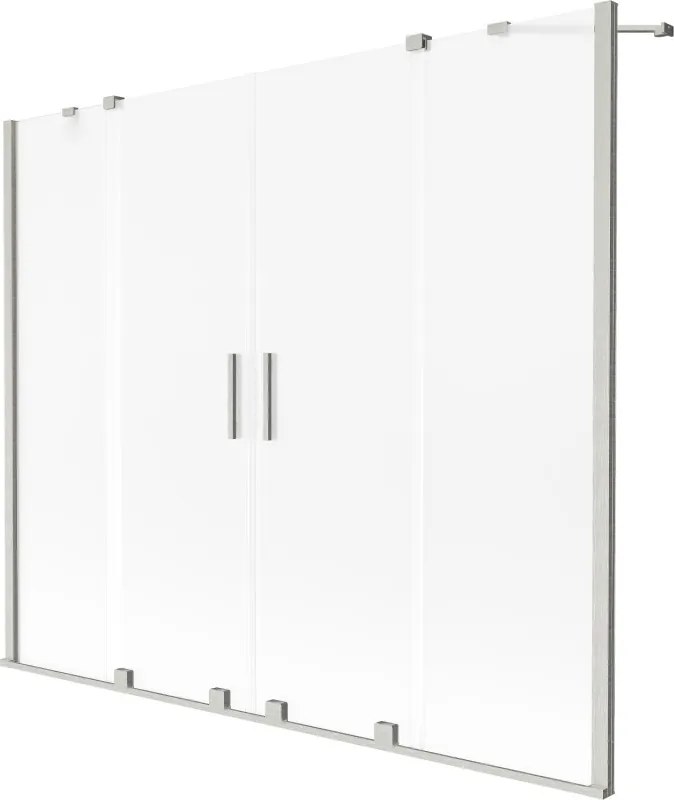Mexen Velar Duo, 2-krídlová vaňová zástena s posuvnými dverami 200 x 150 cm, námraza, oceľový profil, 896-200-000-32-97