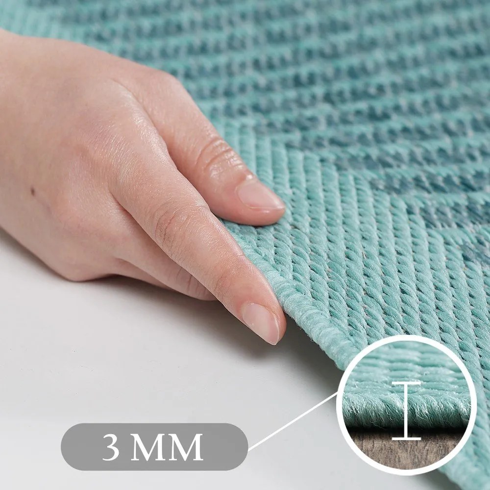 Modrý okrúhly vnútorný a vonkajší koberec ø 120 cm Giza 1410 – Ayyildiz Carpets