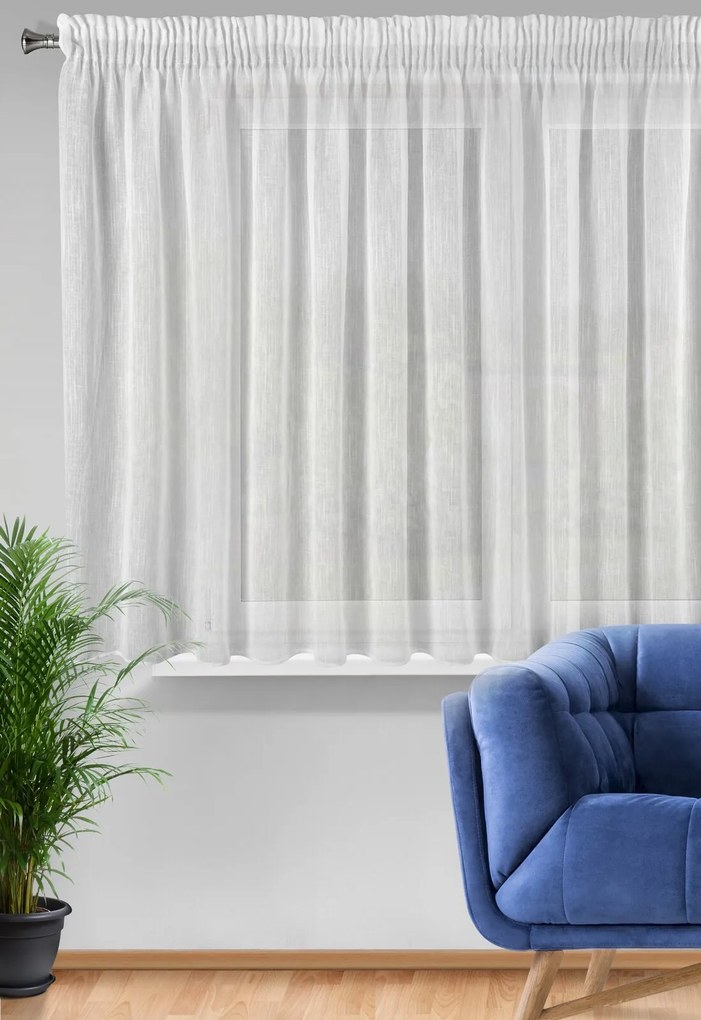 ZÁCLONA NA PÁSKE CARLA 300X145 CM BIELA