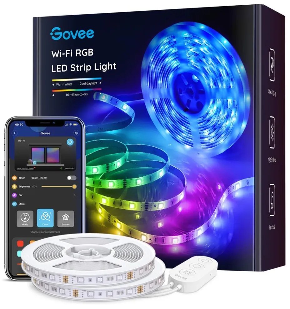 Govee Govee - Wi-Fi RGB Smart LED pásik 10m GV0012