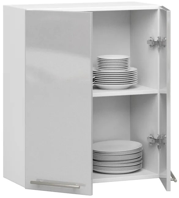 Horná kuchynská skrinka OLIWIA W 60 H720 biela / metalická, lesk
