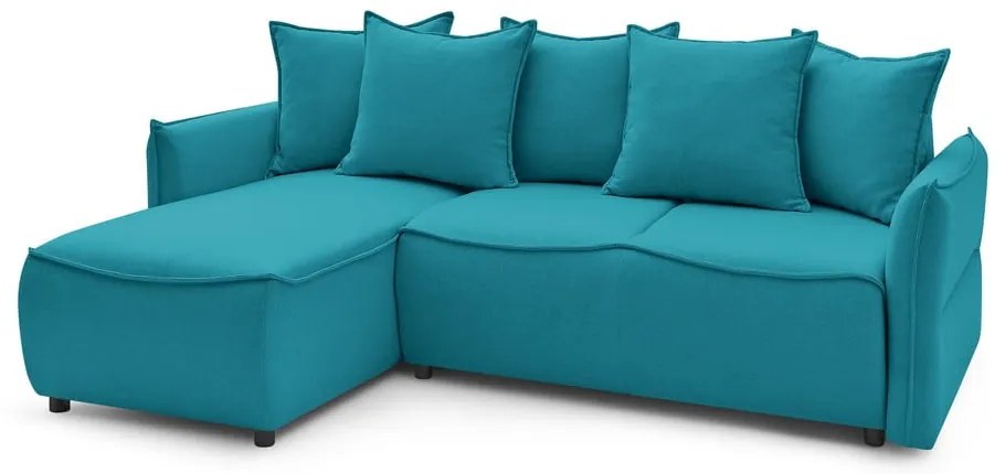 Tyrkysovomodrá rozkladacia rohová pohovka (ľavý roh) Leon – Bobochic Paris