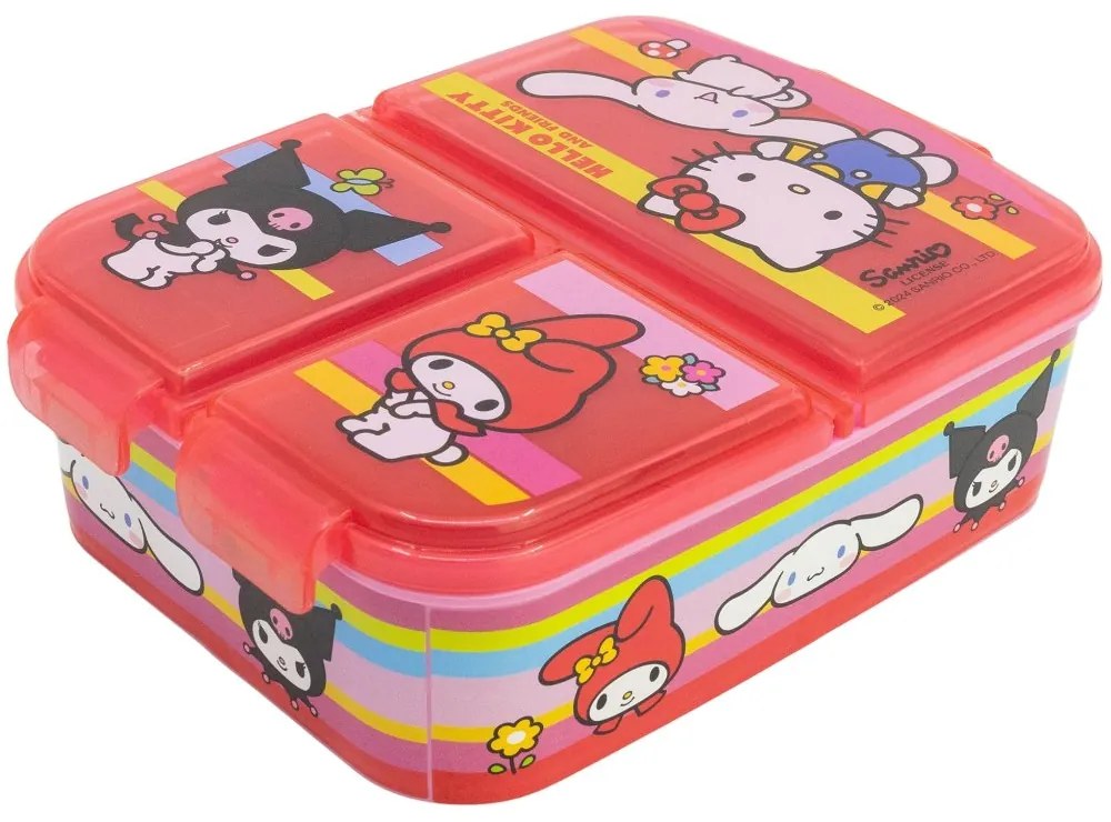 Multibox na desiatu Hello Kitty a priatelia s tromi priehradkami | Bez obsahu BPA
