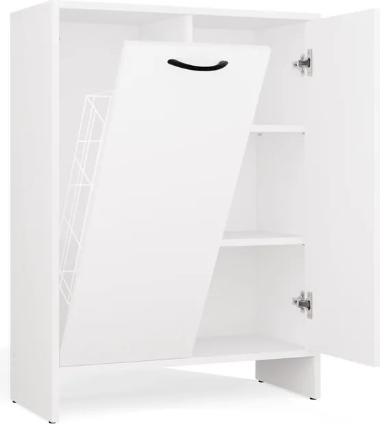 Spodná kúpeľňová skrinka s košom na bielizeň Nina 66 cm biela