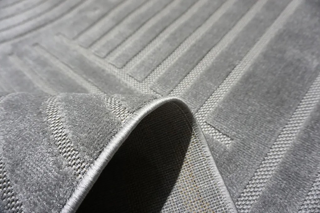 BE Koberec Kolekcia Zen Garden 2405  GREY – biely obdĺžnikový Rozmer: 60x100 cm