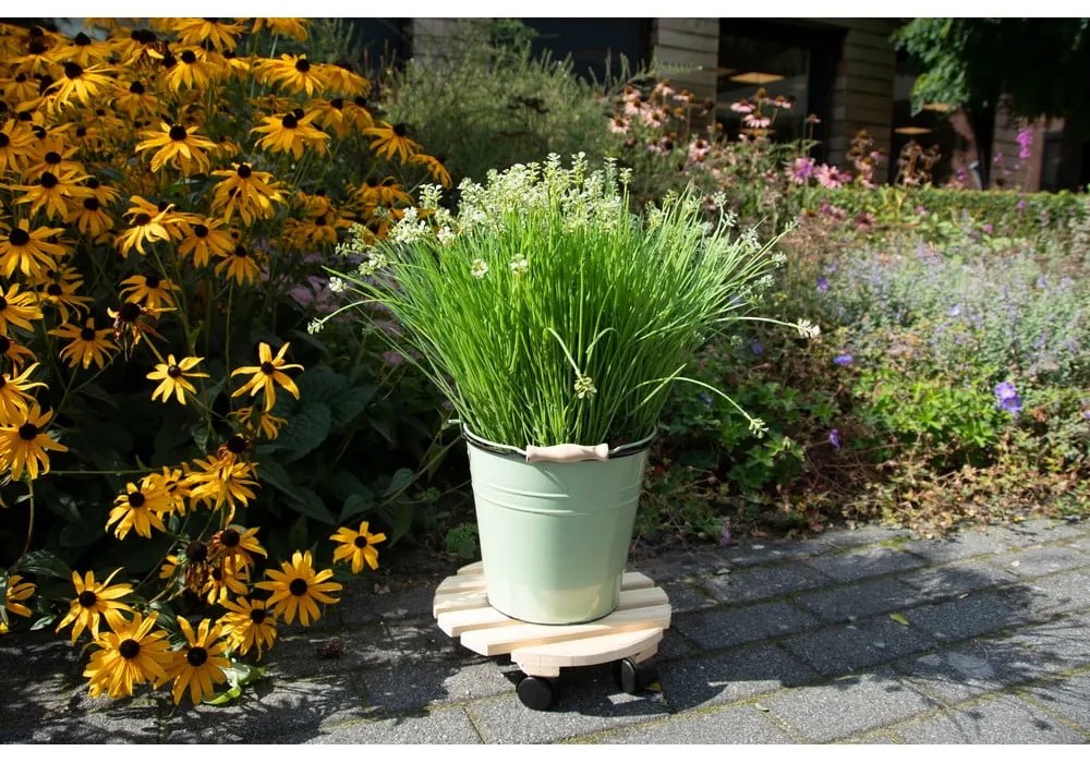 Drevený pojazdný podstavec pod kvetináč ø 29 cm (výška 8 cm) Indoor & Outdoor – Esschert Design