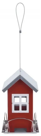 Závesné krmítko pre vtáky – červené 19 cm