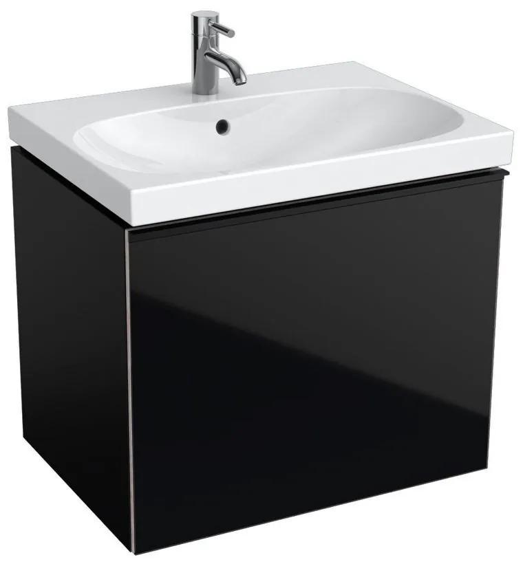 GEBERIT Acanto závesná skrinka pod umývadlo, 1 zásuvka, 595 x 416 x 535 mm, čierna, 500.614.16.1