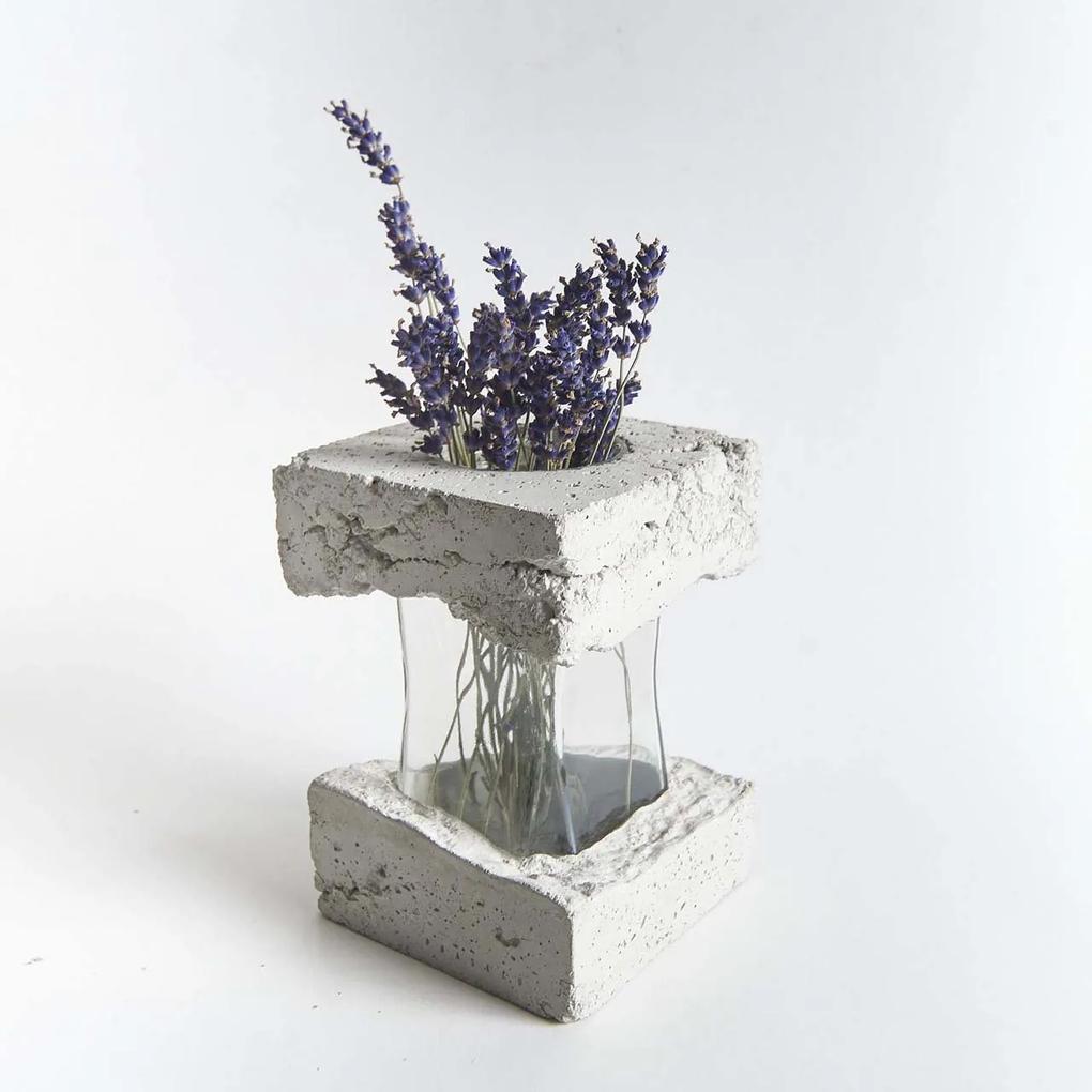 PRASKLO Umelecká váza Nesvas 18 × 12,5 × 12,5 cm, hrdlo: 6,5 cm