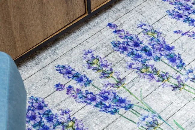 Protišmykový koberec / behúň ANDRE 2716 sivý / fialový